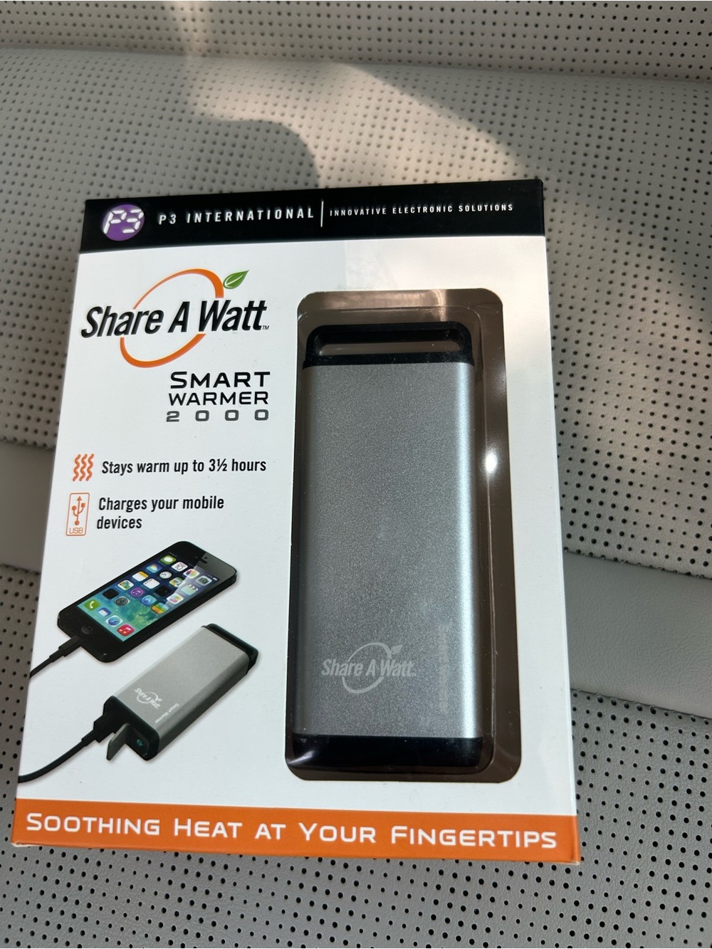 Smart Warmer 2000 Portable Hand Warmer & Phone Charger - Silver